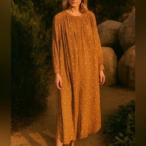 Sissel Edelbo Vintage Mixed Fabric Upcycled Maxi Kaftan Flowy Breezy Travel